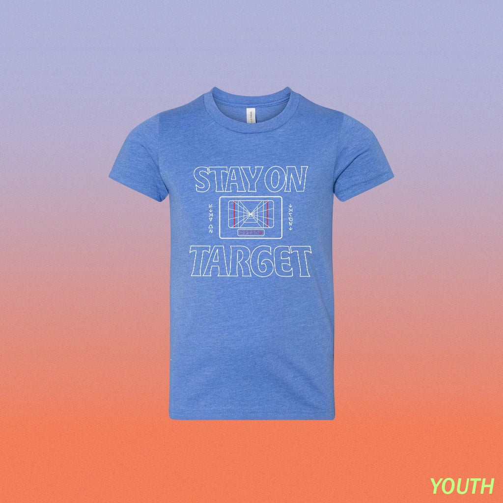 Stay On Target Youth Tee - Blue
